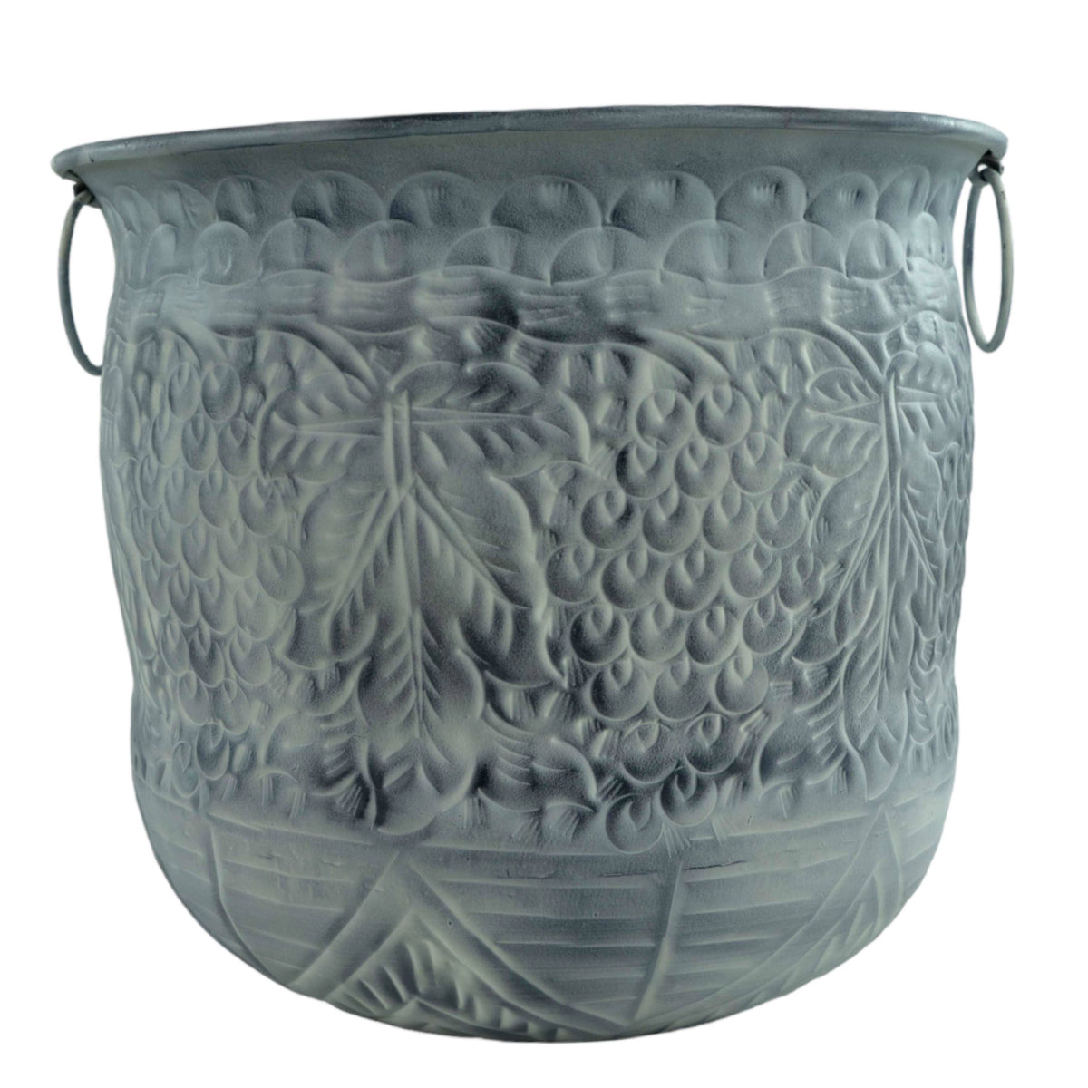 Planter Etched Grey Patina
