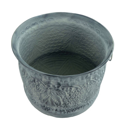 Planter Etched Grey Patina