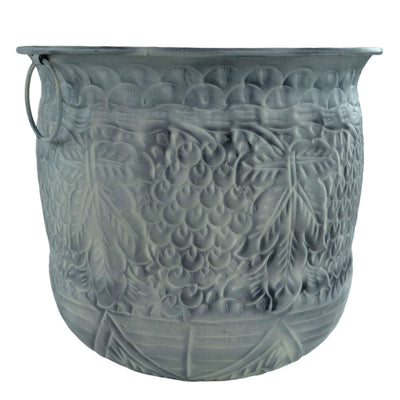 Planter Etched Grey Patina