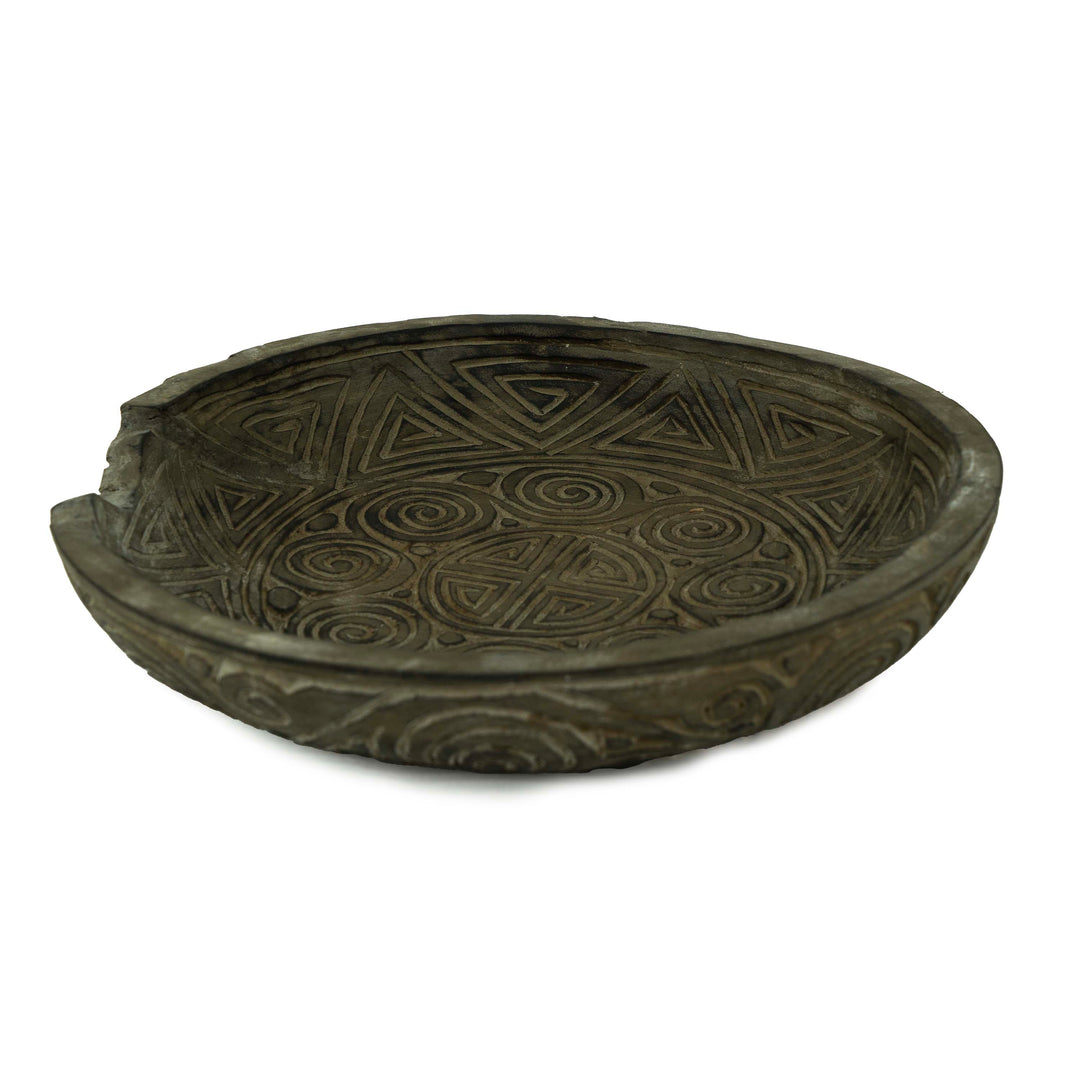 Wooden Bowl with Etching