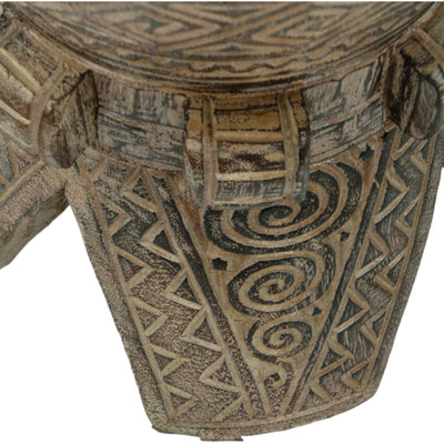 Wooden Etched Stool