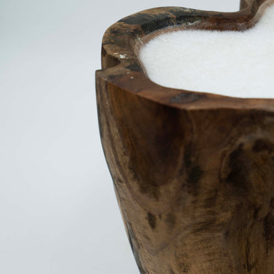 Wooden Bowl with Candle