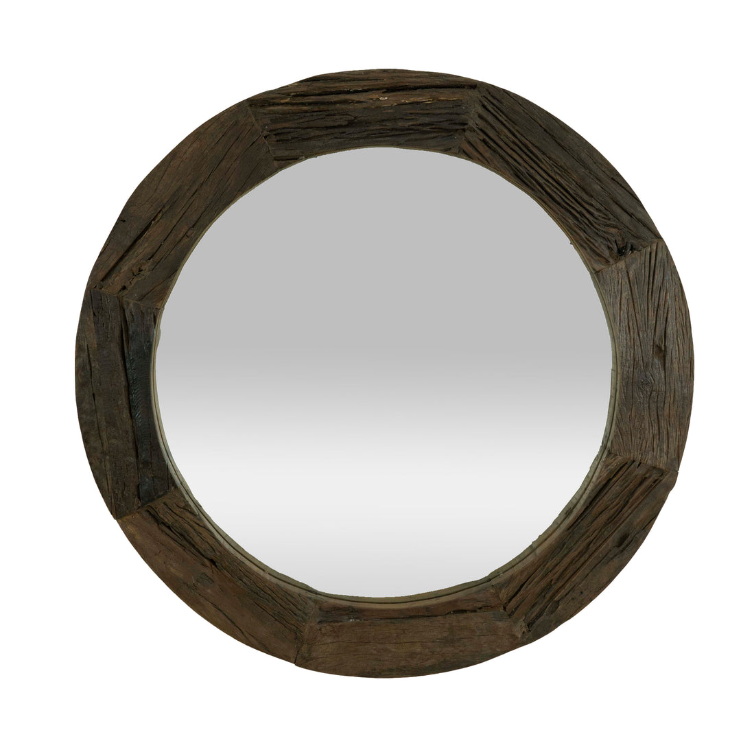 Sleeper Wood Round Mirror