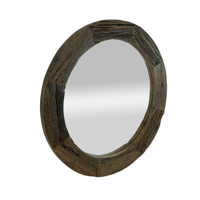 Sleeper Wood Round Mirror