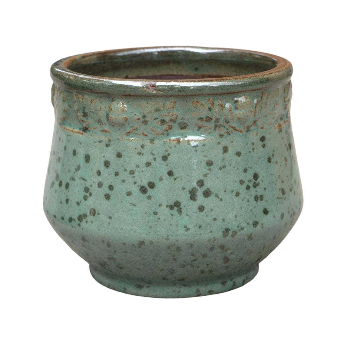 Engraved Border Ceramic Pot