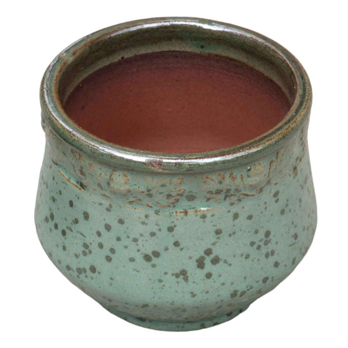 Engraved Border Ceramic Pot