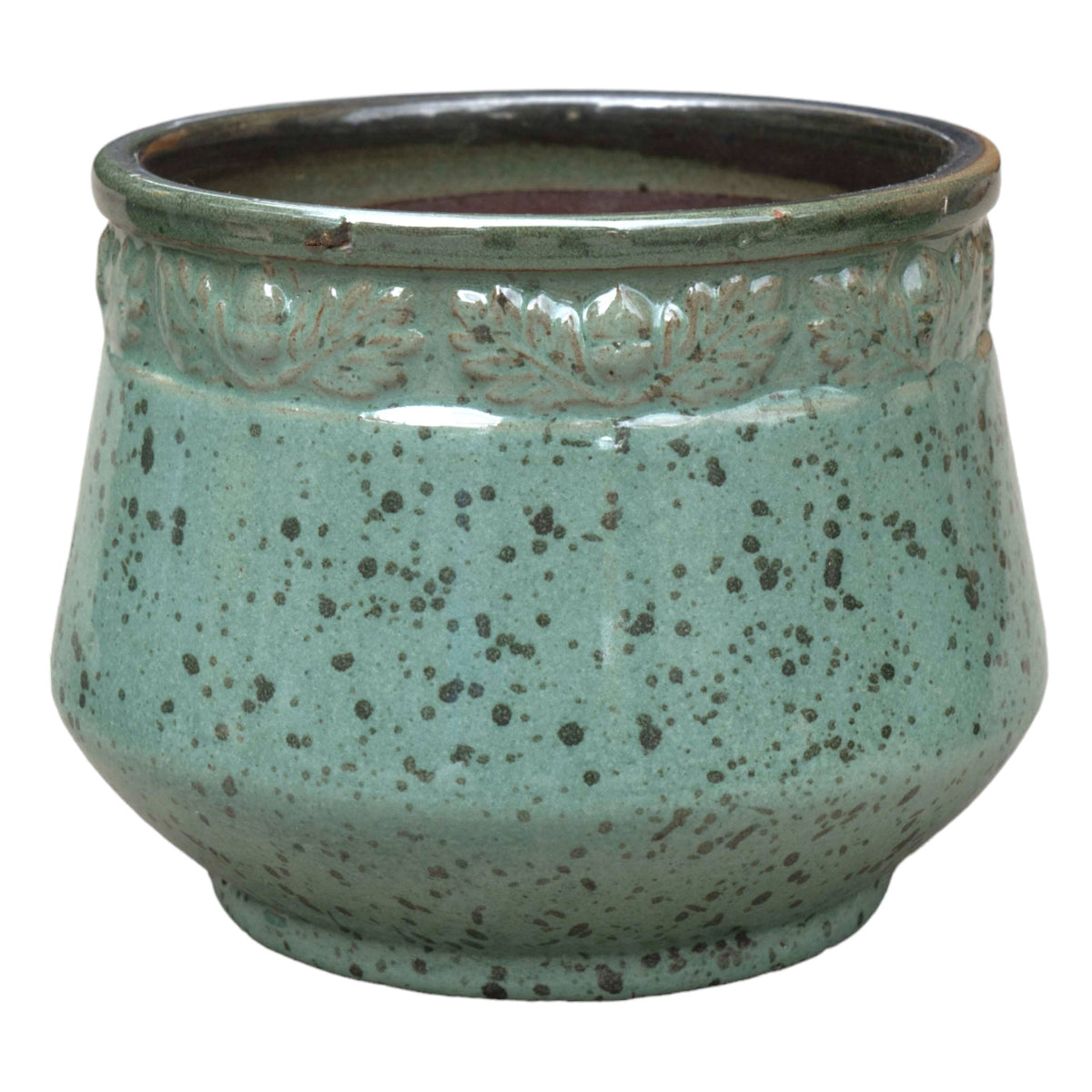 Engraved Border Ceramic Pot