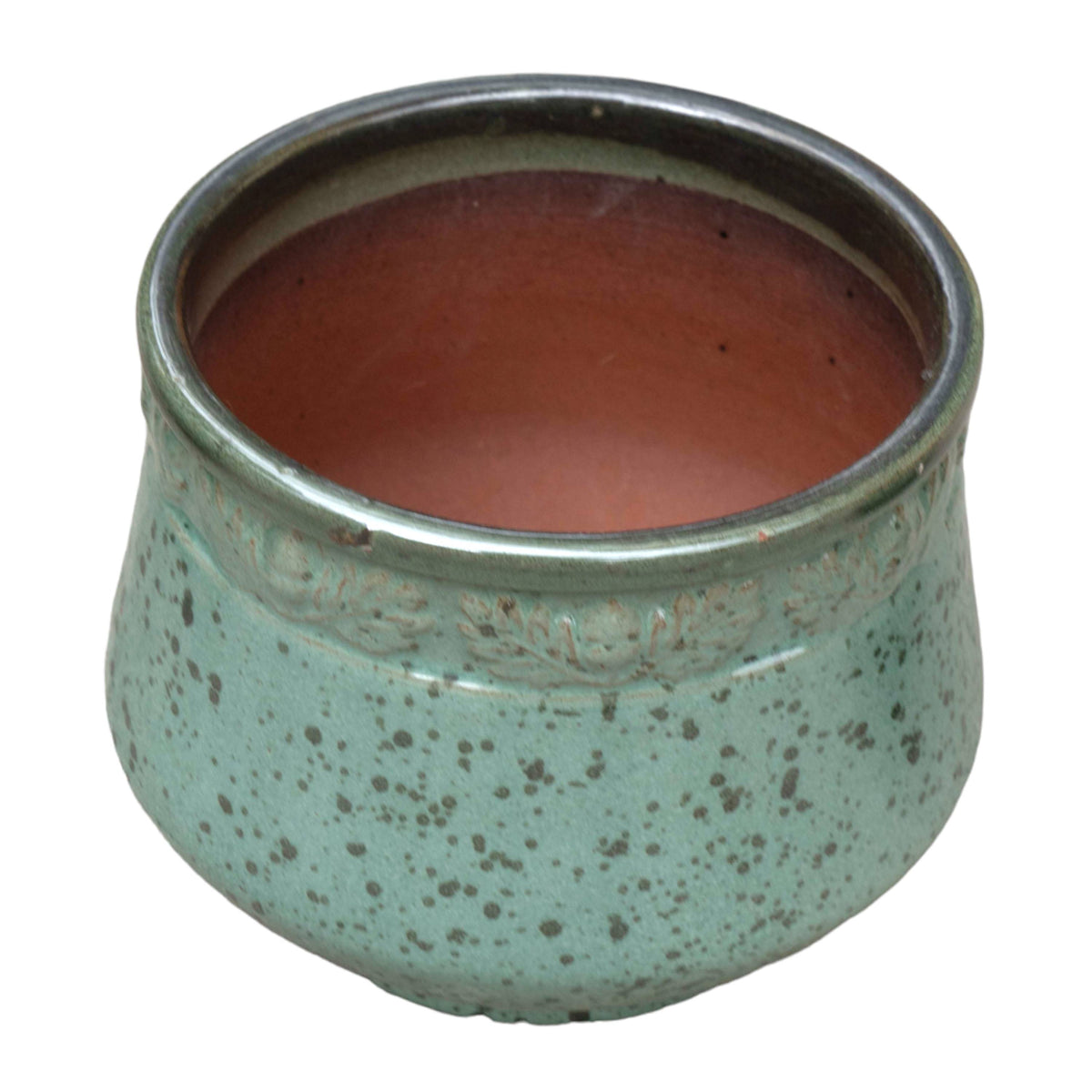 Engraved Border Ceramic Pot