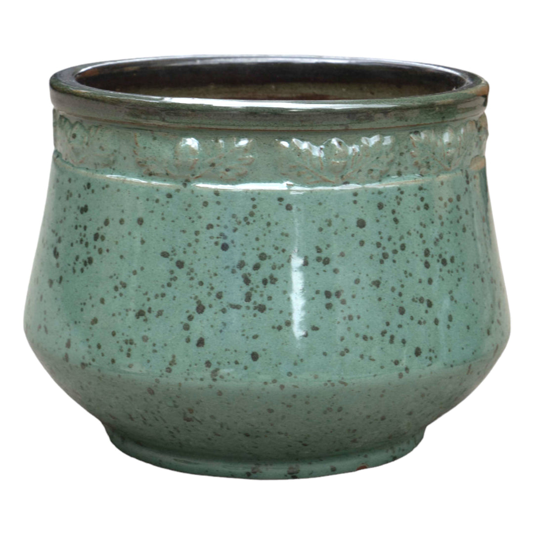Engraved Border Ceramic Pot