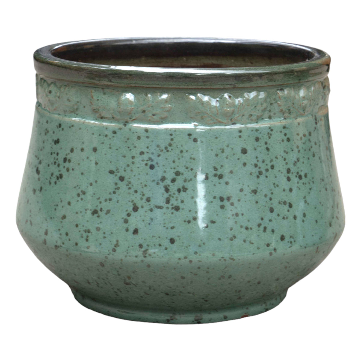 Engraved Border Ceramic Pot