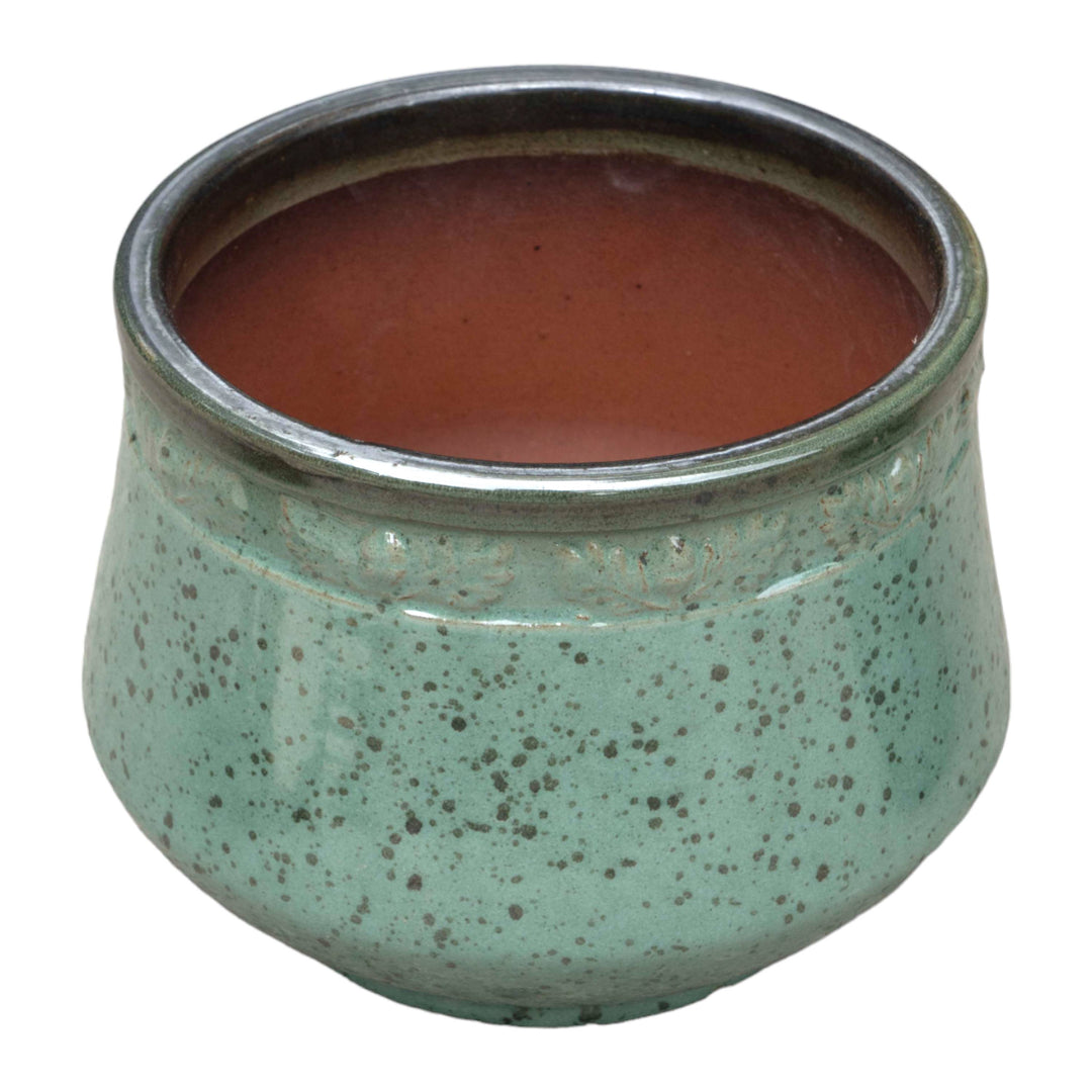 Engraved Border Ceramic Pot