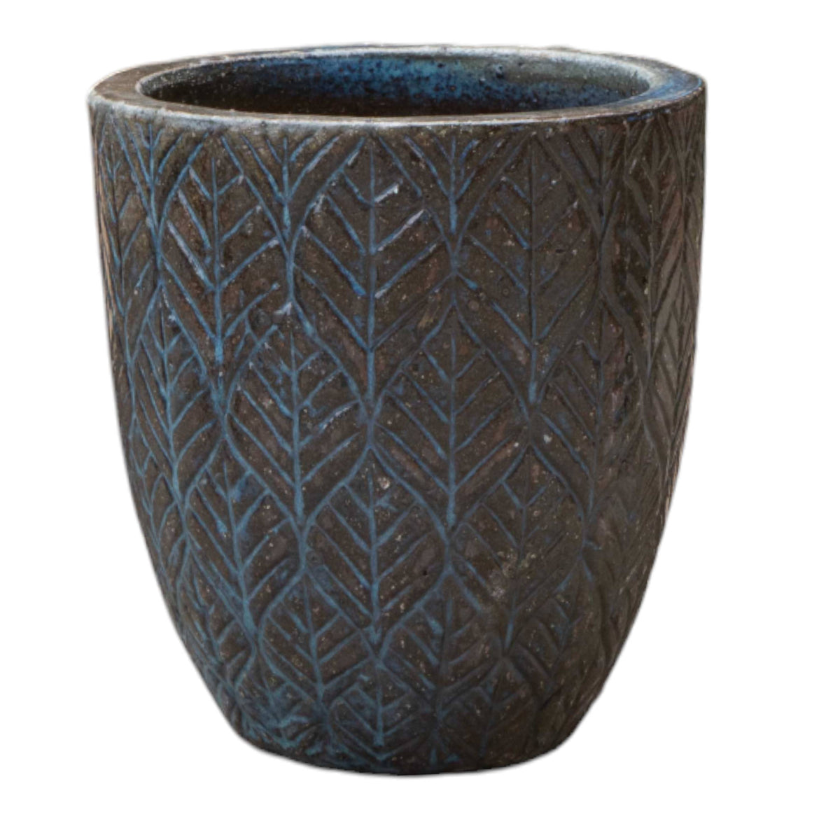 Leaf Engraved Ceramic Pot