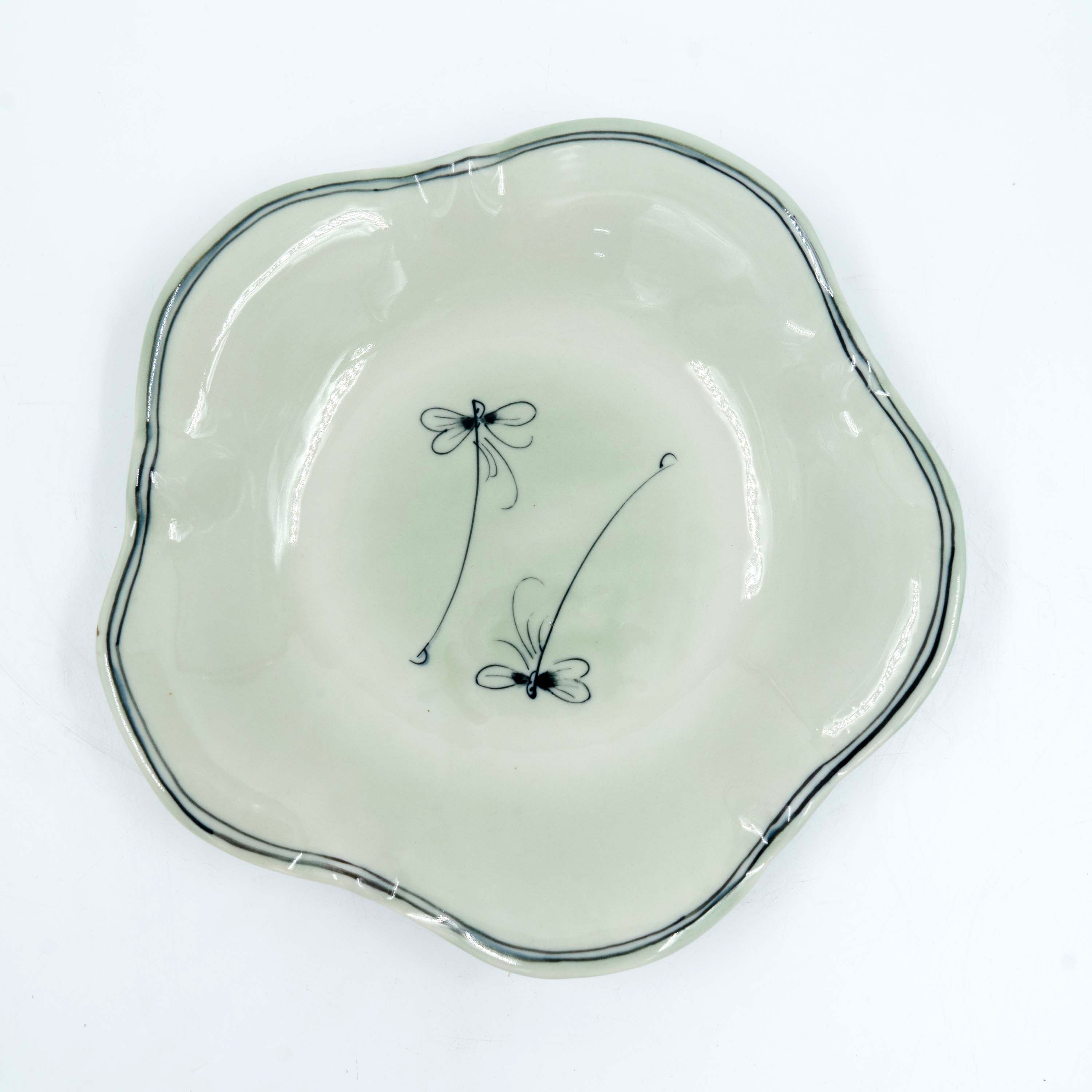 Store Dragonfly & floral Ceramic Serving Bowl