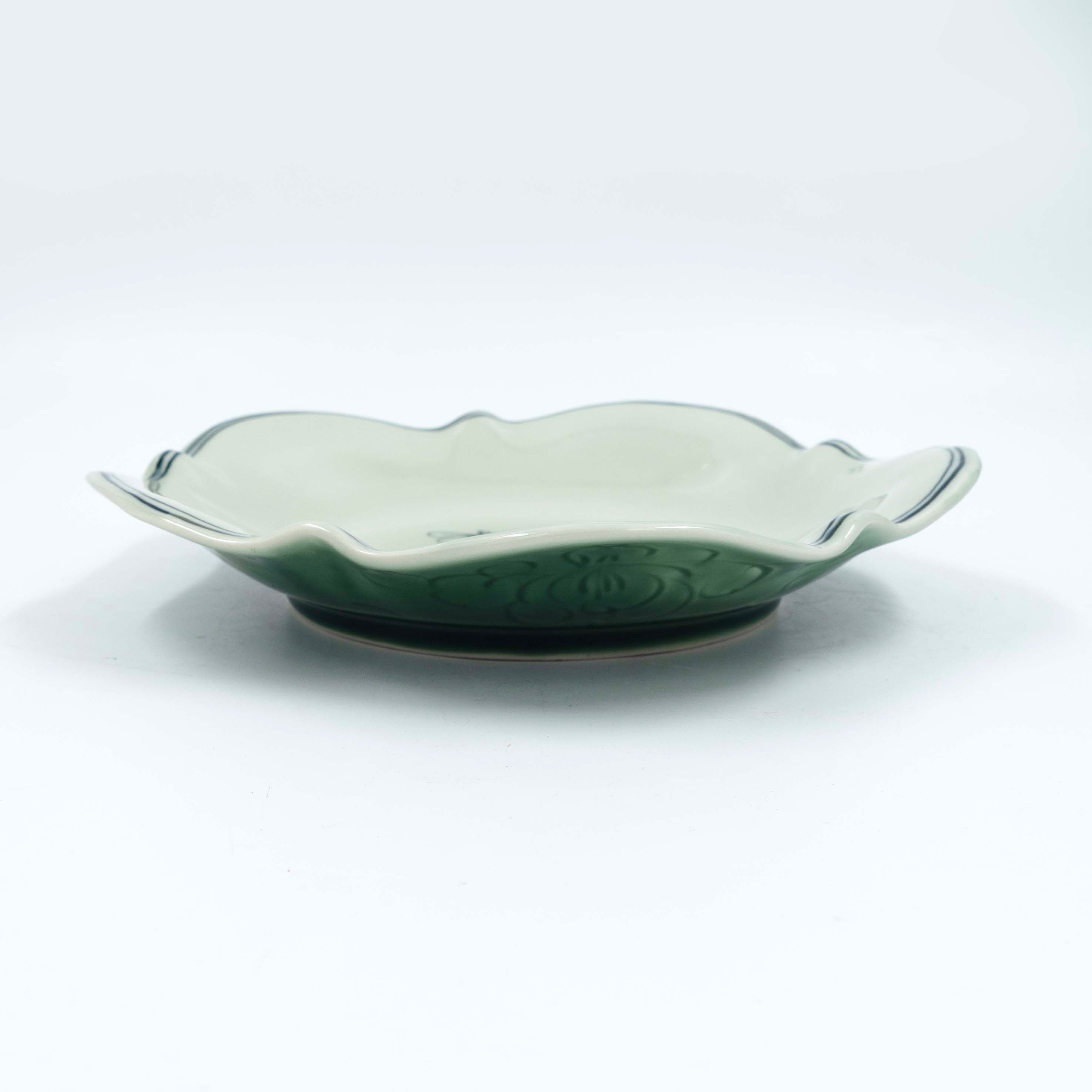 Dragonfly & 2024 floral Ceramic Serving Bowl