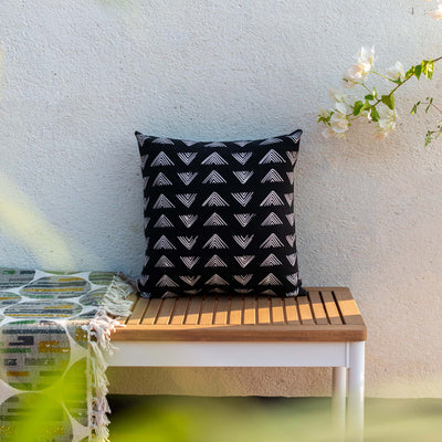 Monochrome Passion Fruit Leaf Cushion Cover