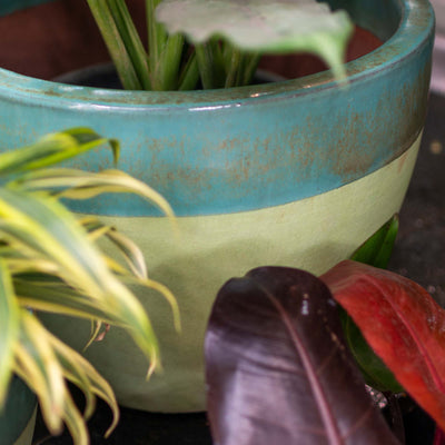 Aqua Outdoor Glazed Planter