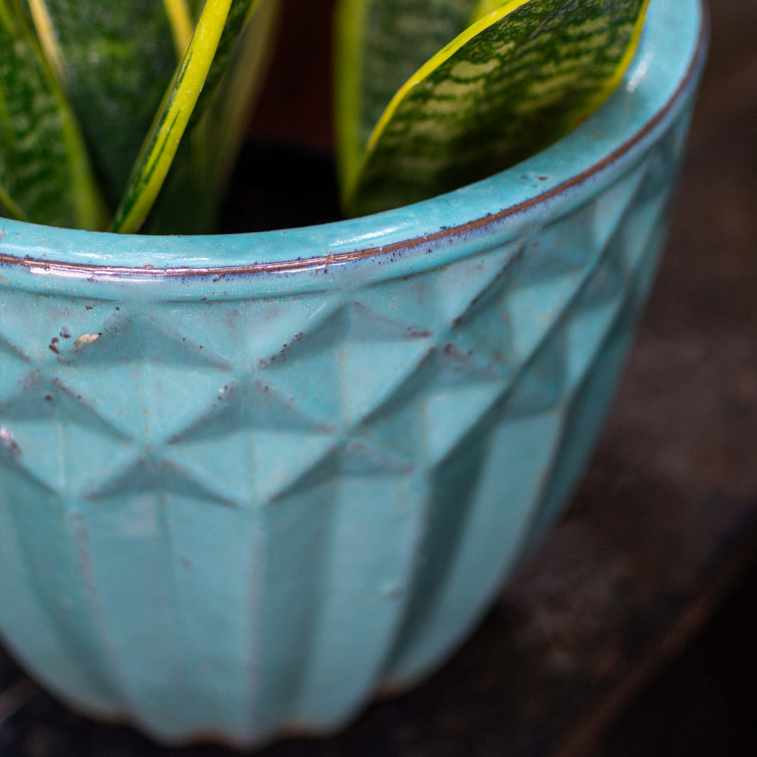 Light Green Outdoor Glazed Planter