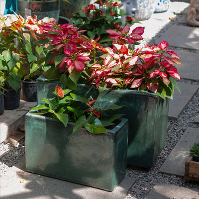 Outdoor Glazed Rectangular Pot