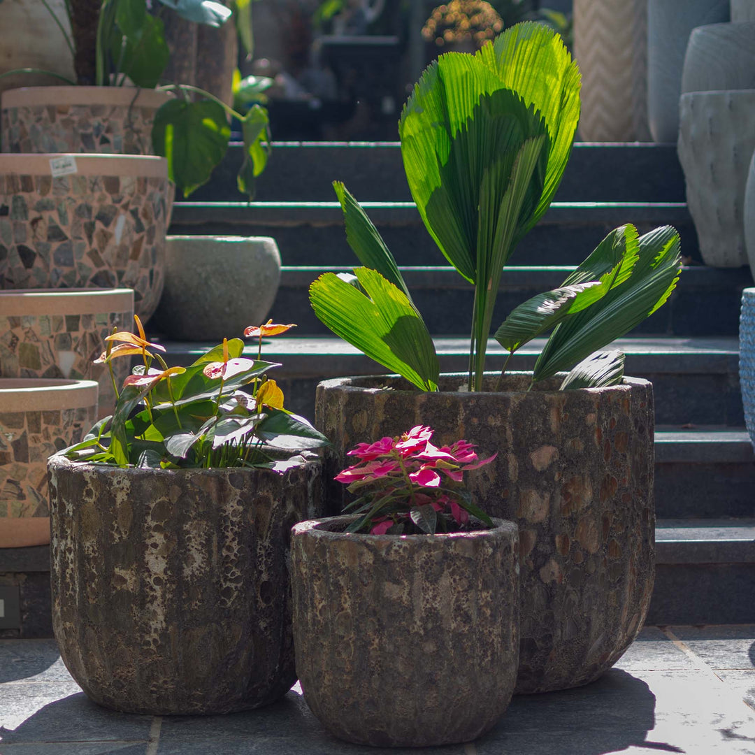 Atlantic Glazed Strip Brown Pot