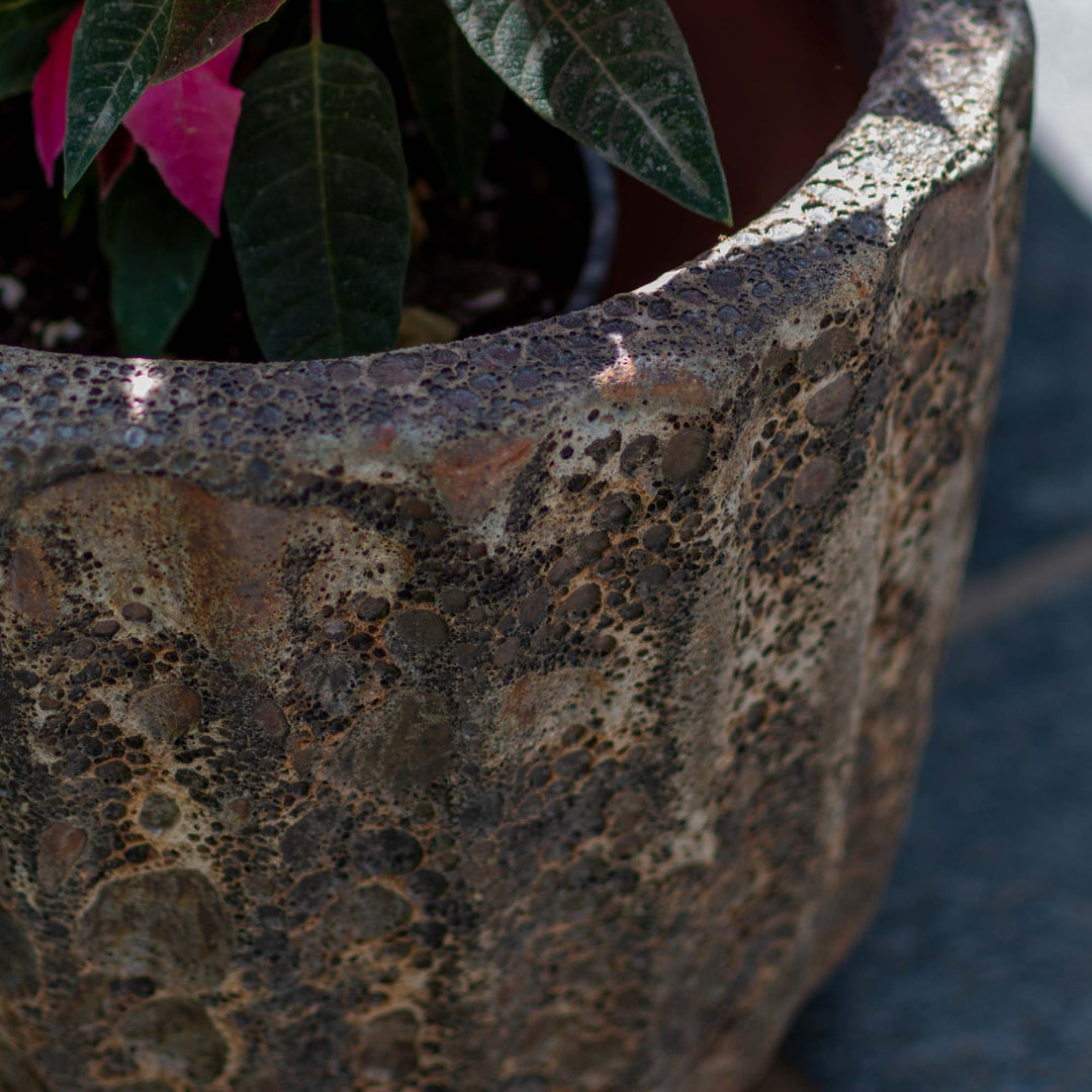 Atlantic Glazed Strip Brown Pot