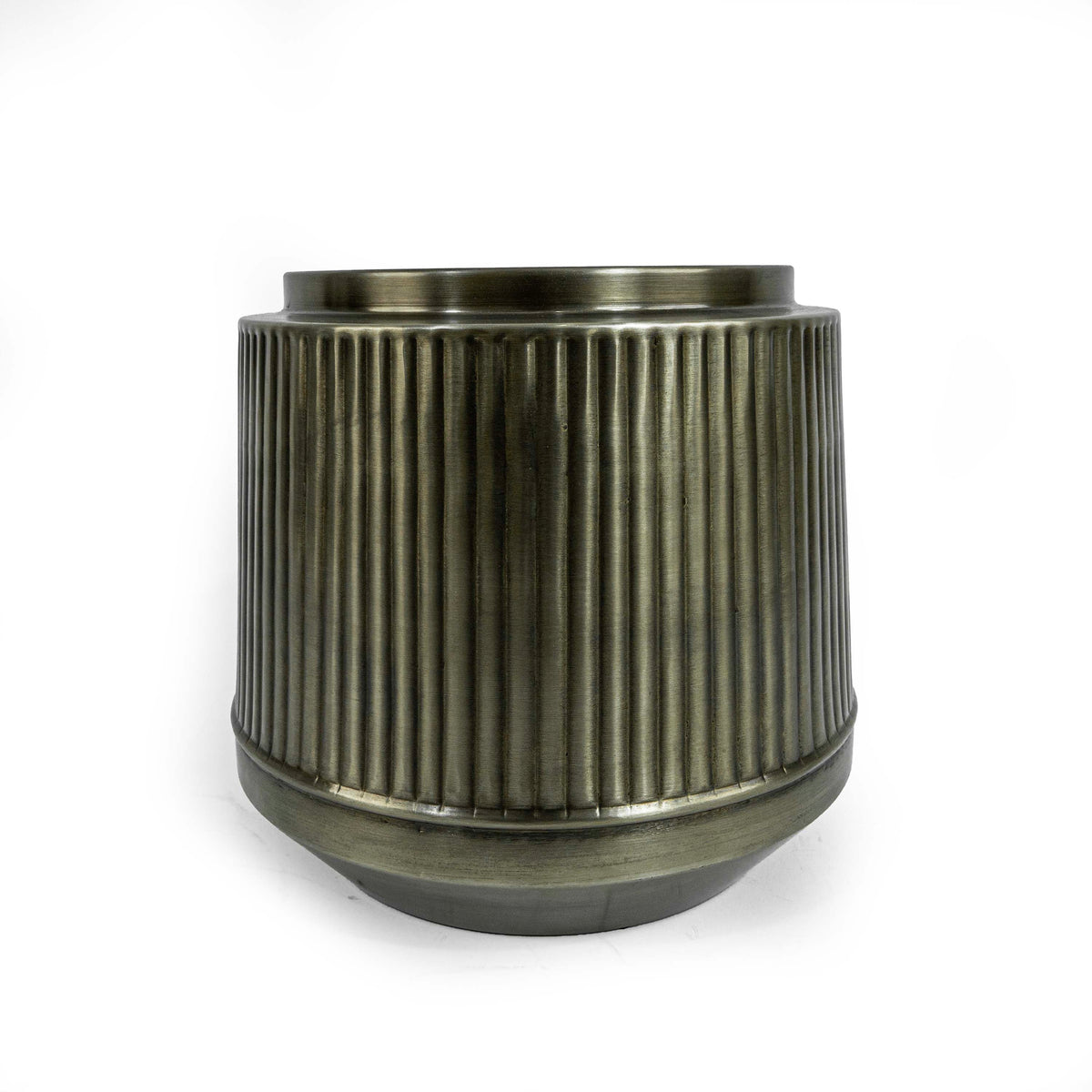 Fluted Pot In Vintage Silver