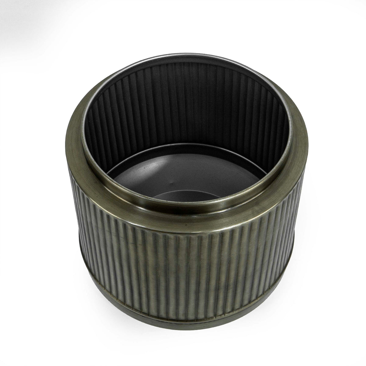 Fluted Pot In Vintage Silver