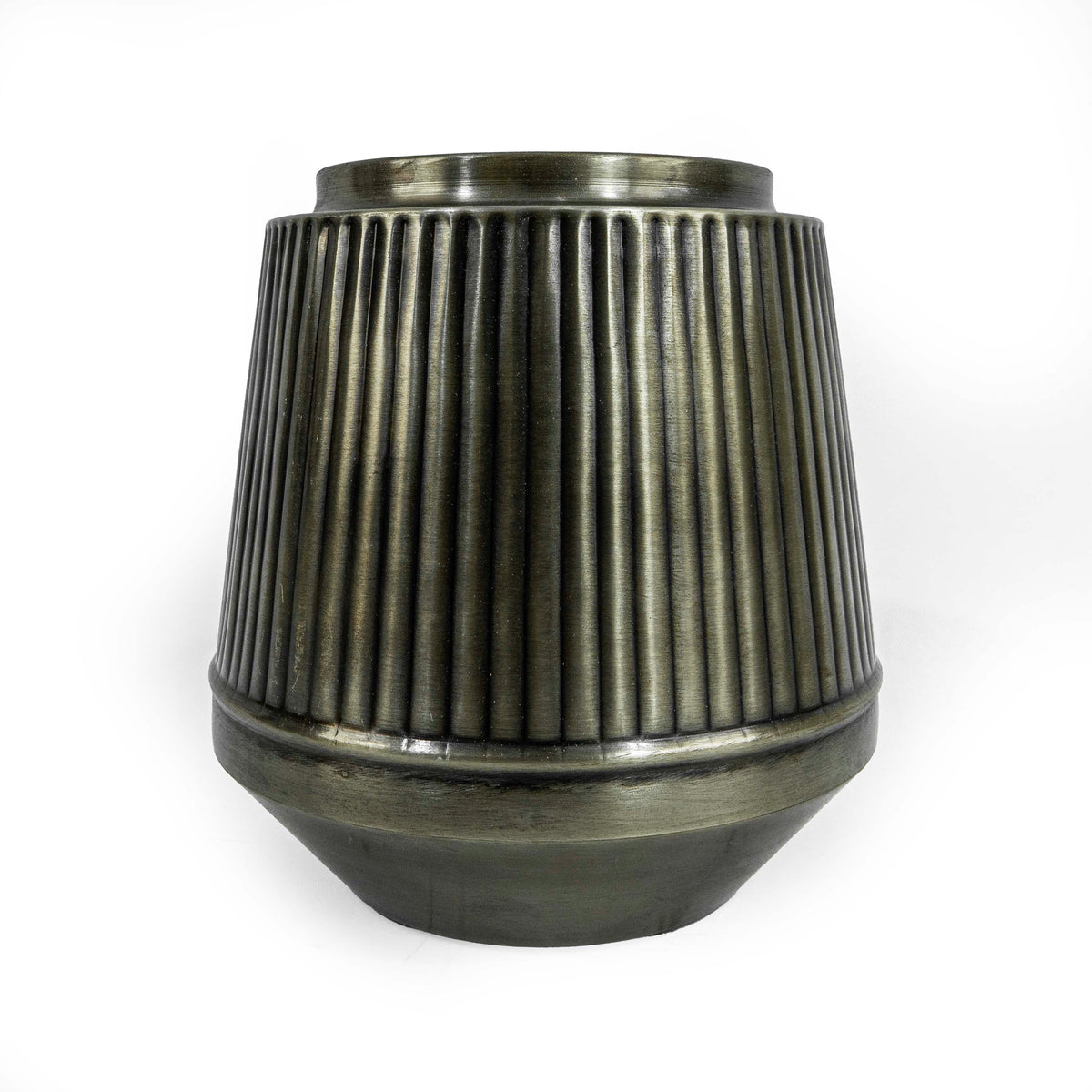 Fluted Pot In Vintage Silver