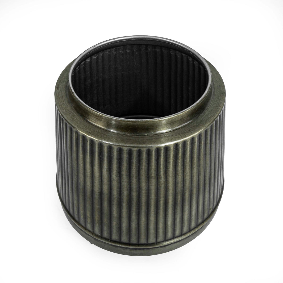 Fluted Pot In Vintage Silver