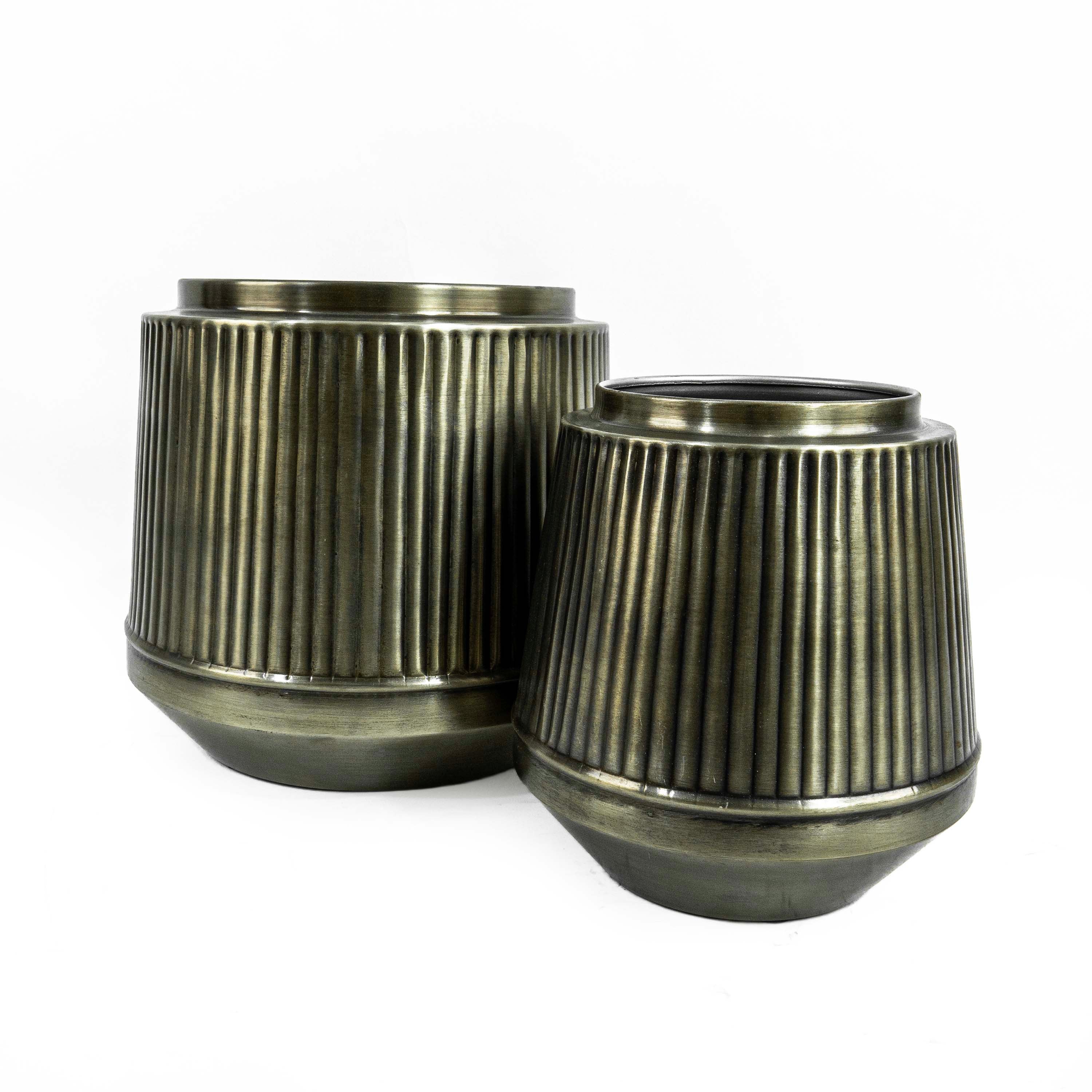 Fluted Pot In Vintage Silver