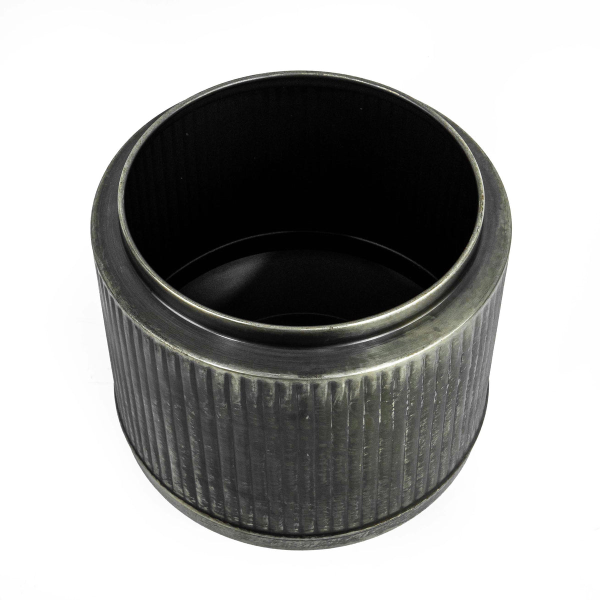 Fluted Pot In Brushed Silver