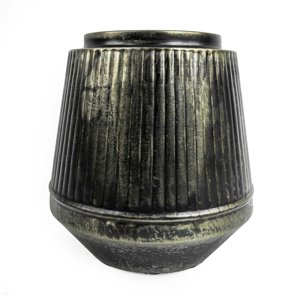 Fluted Pot In Brushed Silver