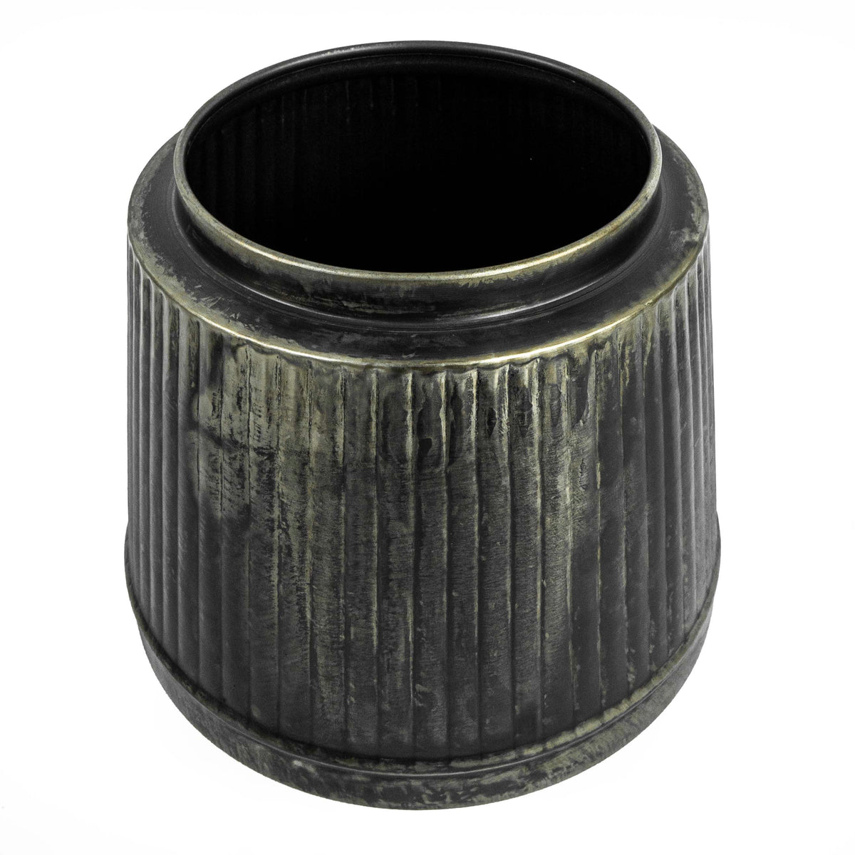 Fluted Pot In Brushed Silver