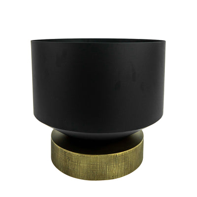 Antique Brass Base Pot - Matt Black