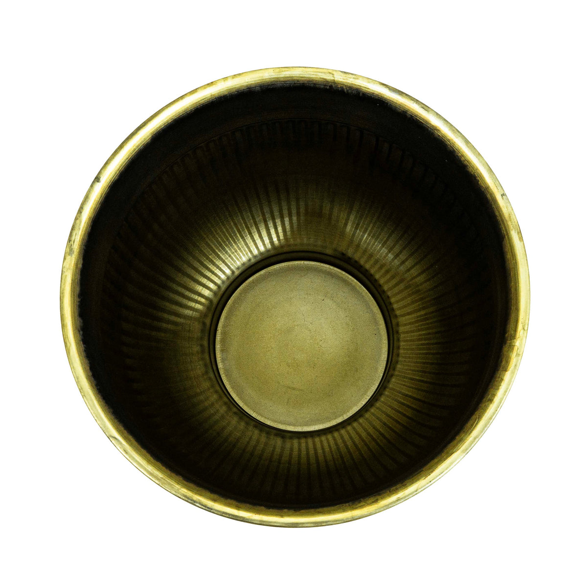 Round Cloudy Brass Pot