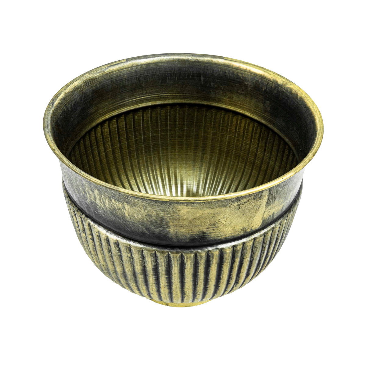 Round Cloudy Brass Pot