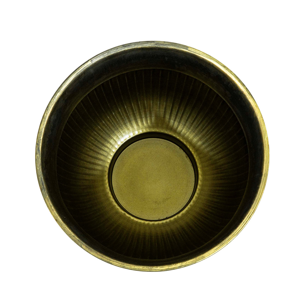 Round Cloudy Brass Pot