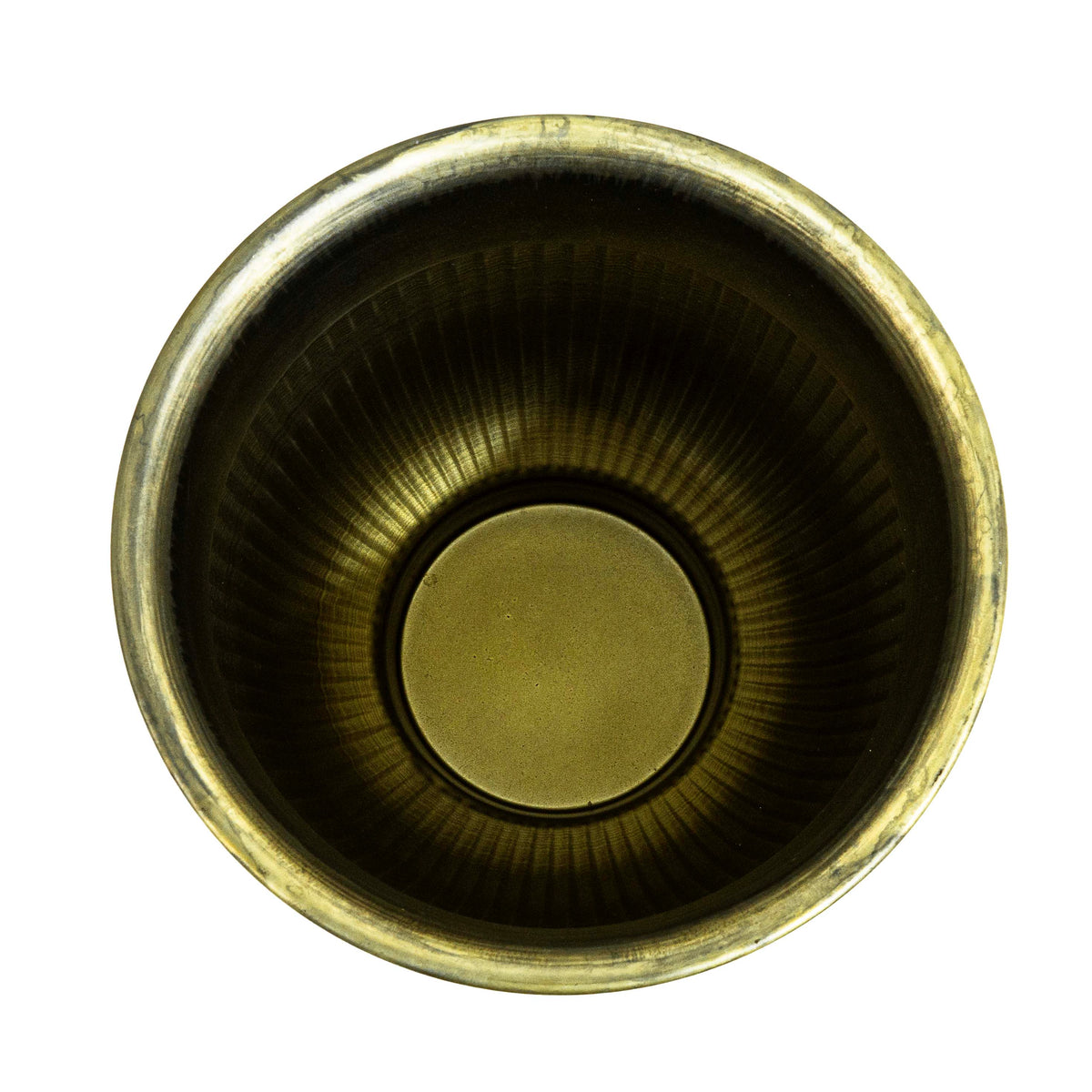 Round Cloudy Brass Pot