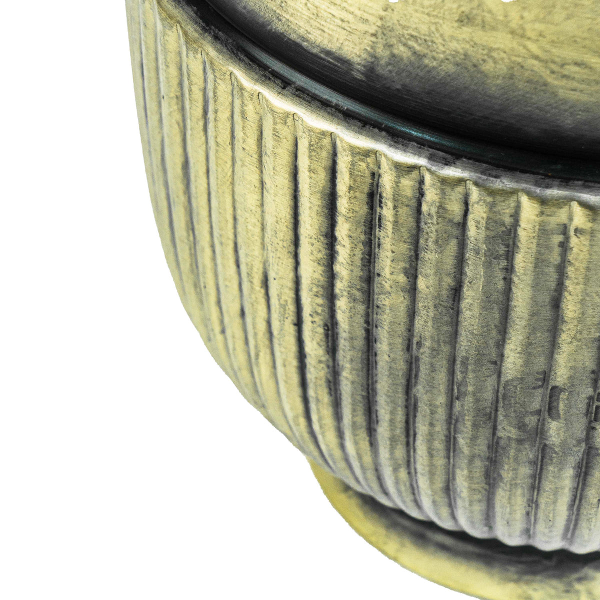 Round Cloudy Brass Pot