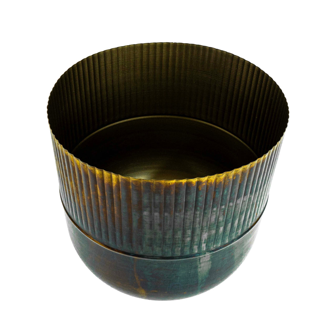 Half Fluted Fire Brass Pot