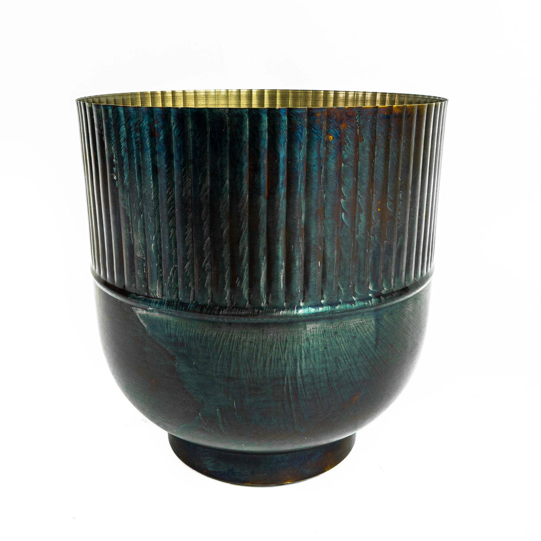 Half Fluted Fire Brass Pot