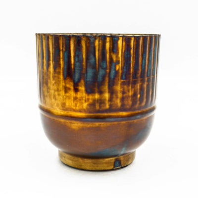 Half Fluted Fire Brass Pot