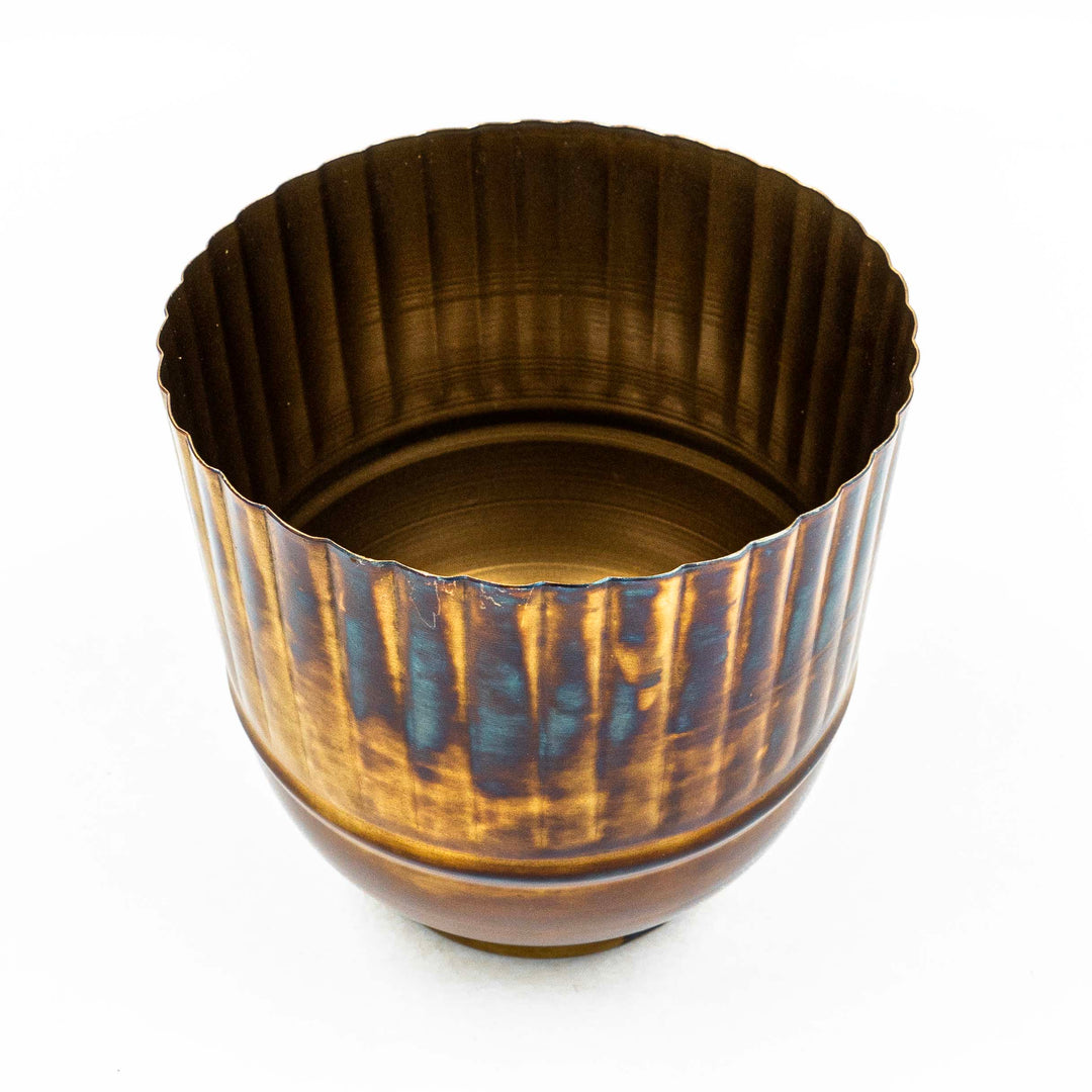 Half Fluted Fire Brass Pot