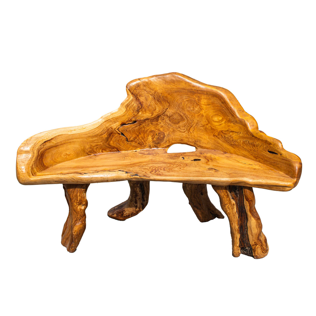 Ahvi Teak Wood Triangle Shaped Bench - 4.5 Feet