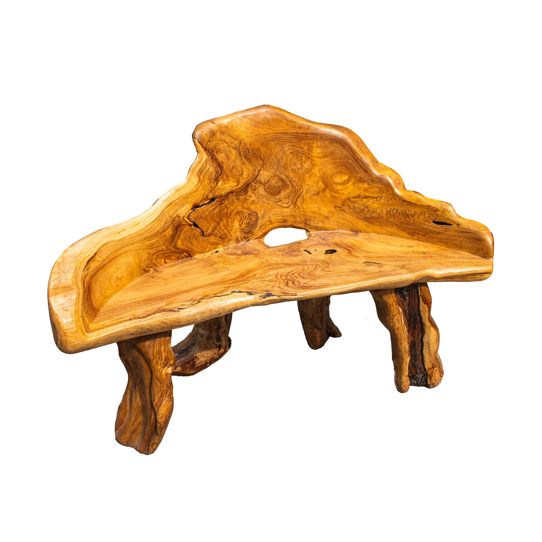 Ahvi Teak Wood Triangle Shaped Bench - 4.5 Feet