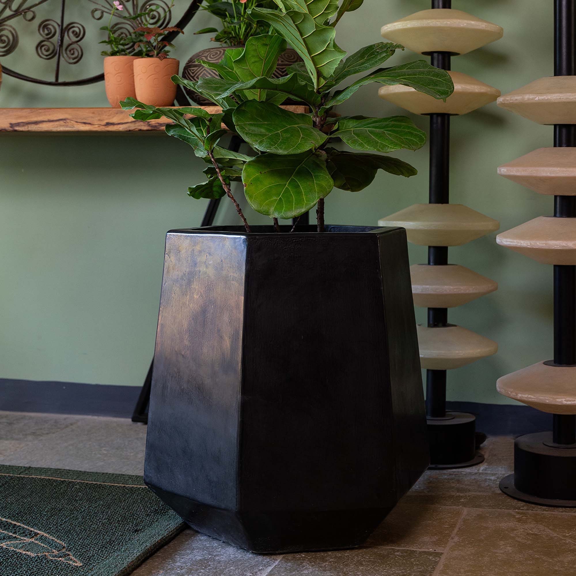 Stone Grey Hex Pot