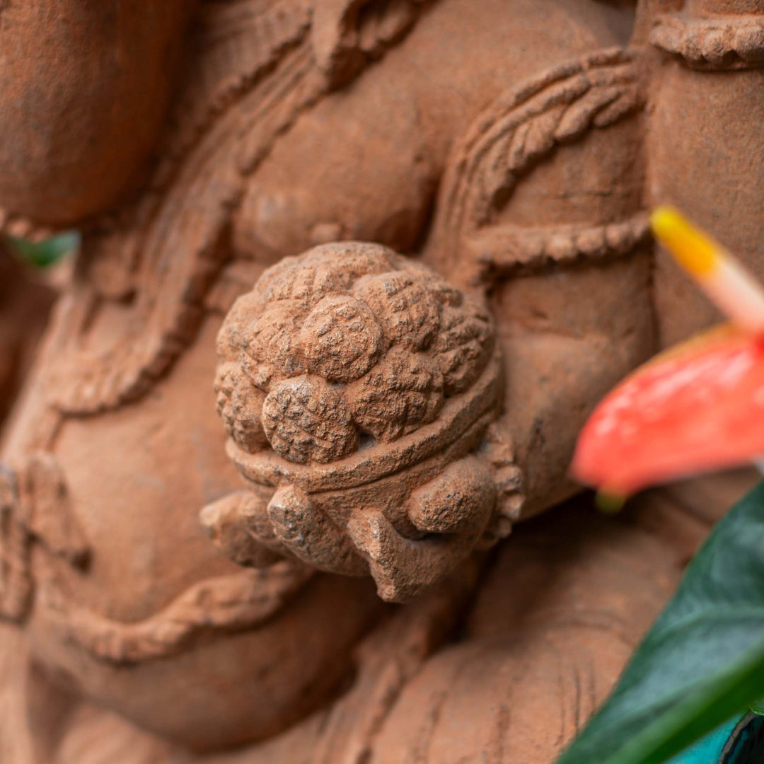 Ganesha Sitting With Umbrella Sculpture