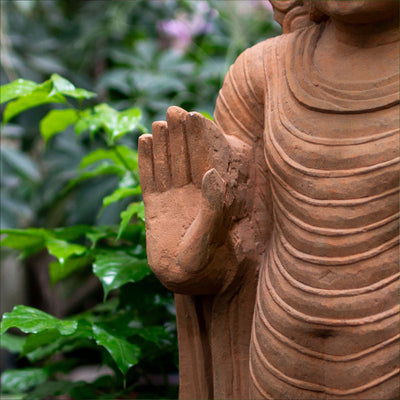 Buddha Standing With Back Head Charaka Sculpture