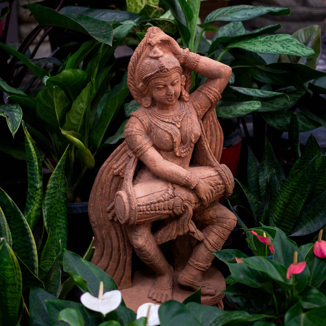 Dancing Tharini With Mridangam Sculpture