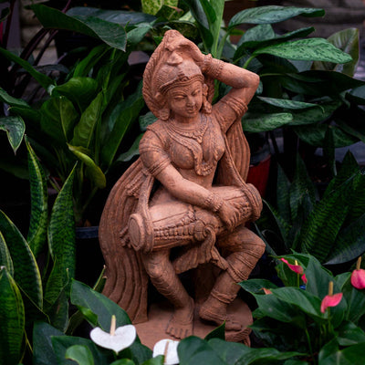 Dancing Tharini With Mridangam Sculpture