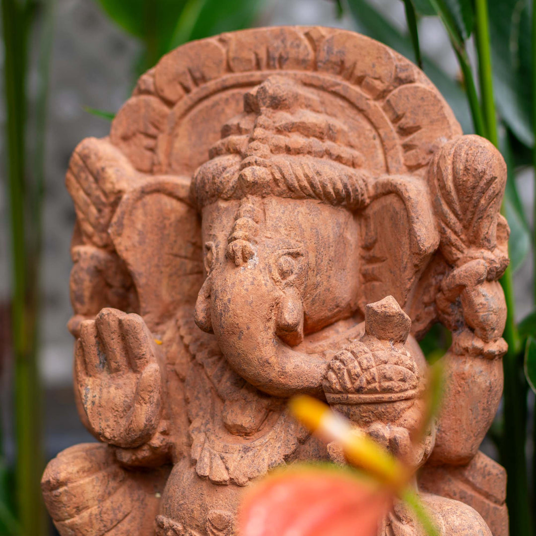 Ganesha Standing With Back Head Charaka Sculpture